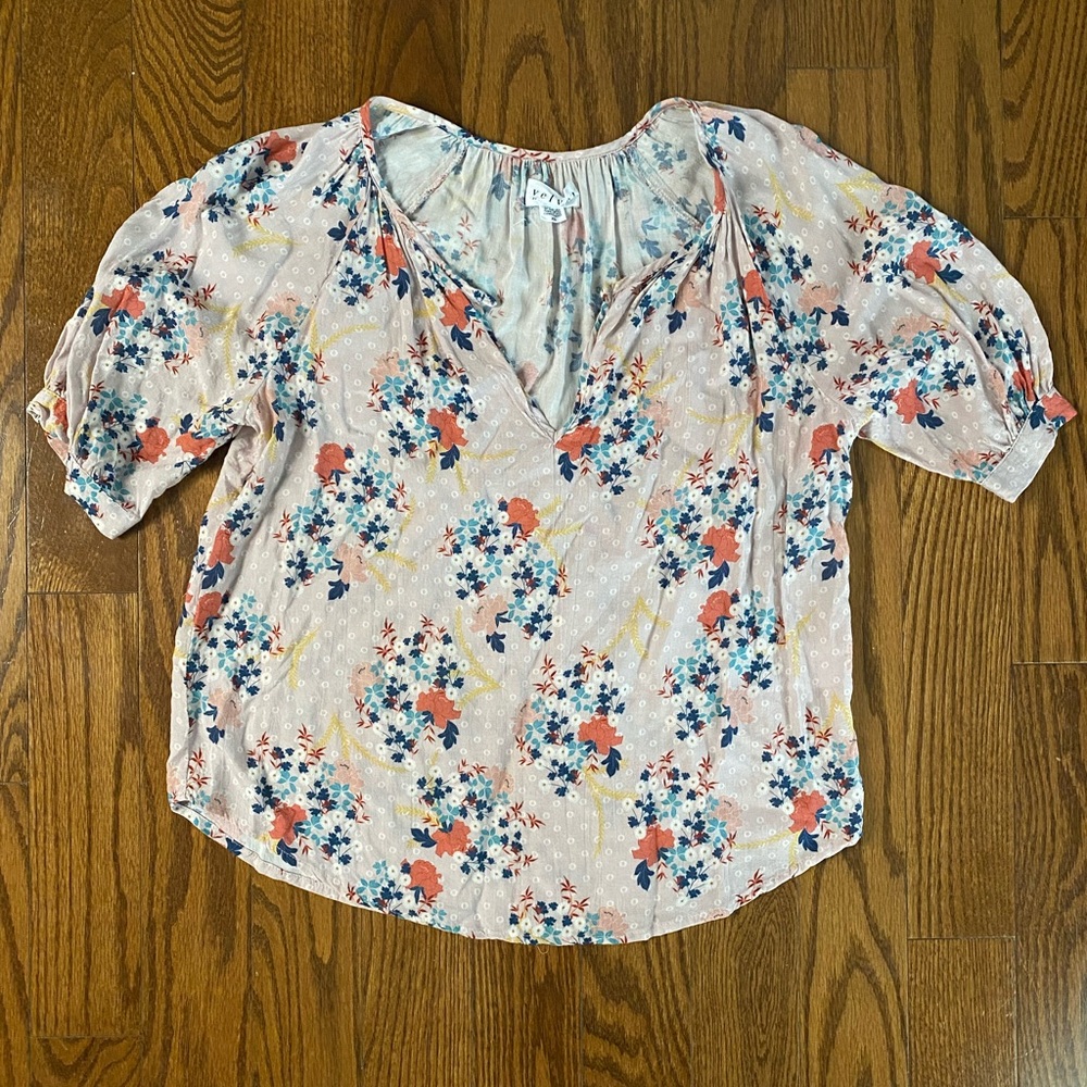 Velvet floral blouse